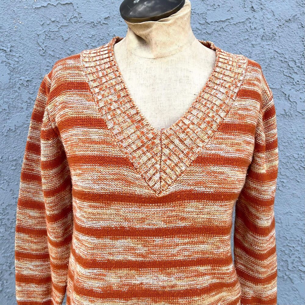 Space Dye 70s Sweater In Orange Womens large H - Picture 2 of 5